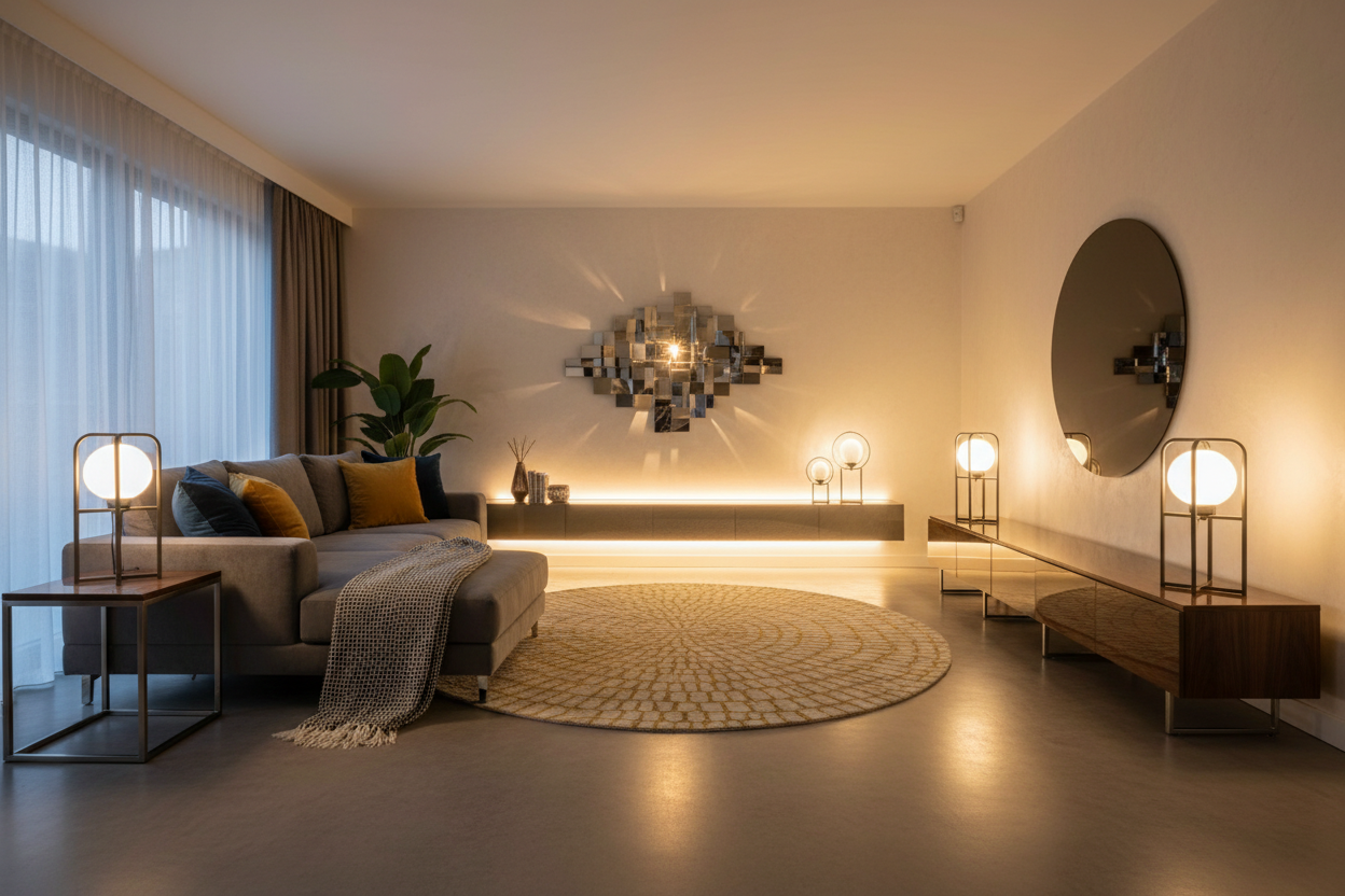 Modern wall art decor for stylish living room interior