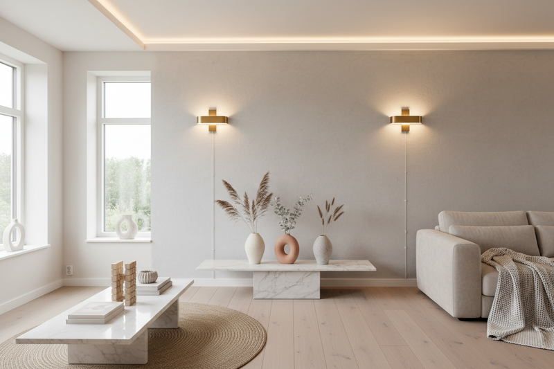 New arrivals modern home decor collection with wall lamps and decorative vases