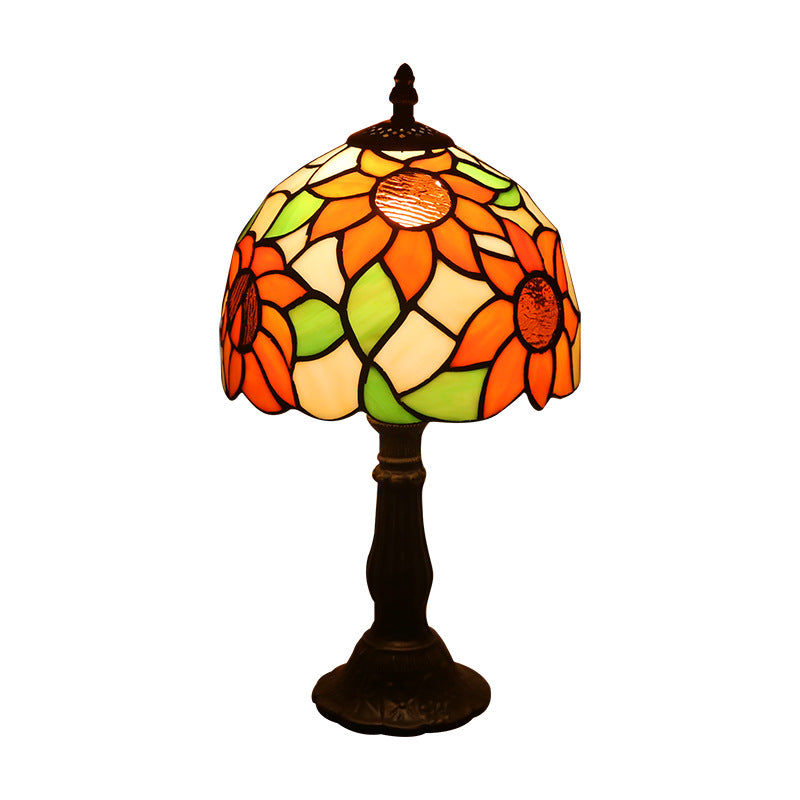 Retro Mediterranean Mosaic Table Lamp – Glass Shade Decorative Desk Light
