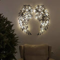 “Luxury Angel Wings Metal Wall Art with Soft LED Light – Elegant Home Wall Decor”