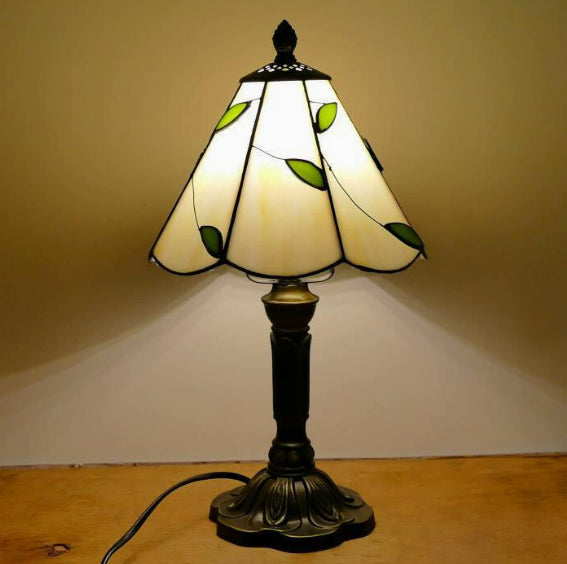 Retro Mediterranean Mosaic Table Lamp – Glass Shade Decorative Desk Light